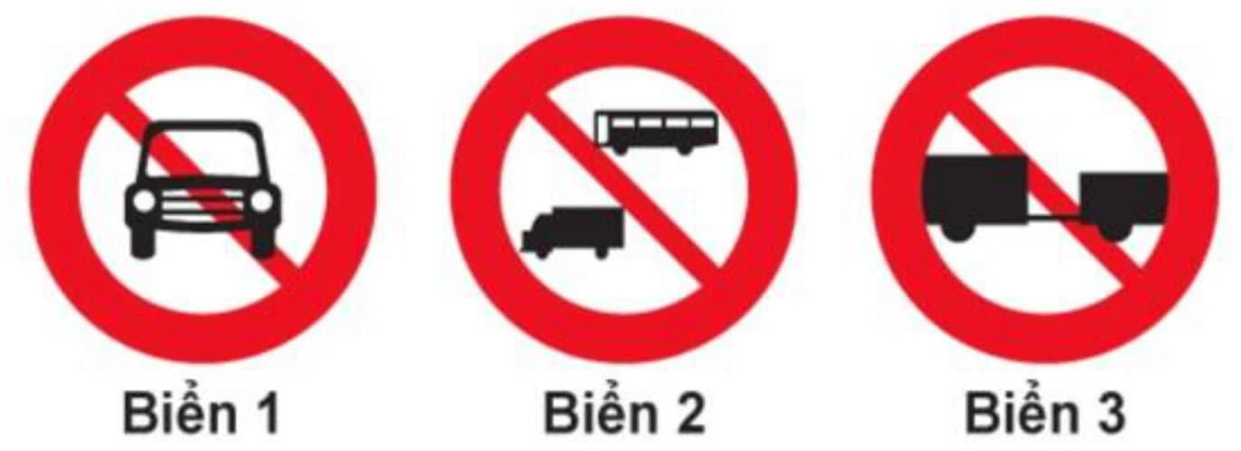Hình câu 302: Biển nào cấm xe ô tô tải?