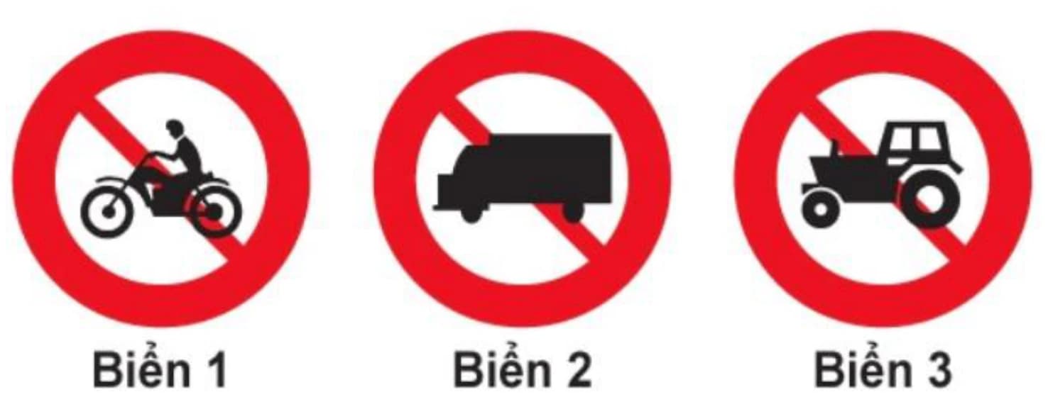 Hình câu 303: Biển nào cấm máy kéo?