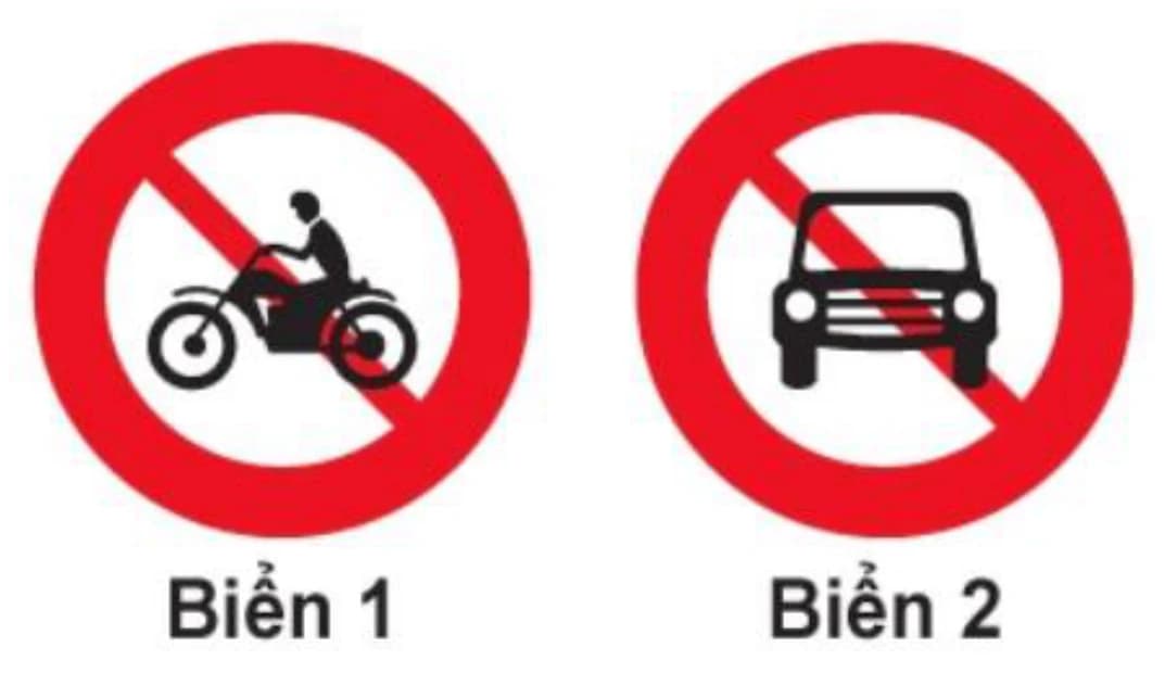 Hình câu 305: Biển nào dưới đây xe gắn máy được phép đi vào?