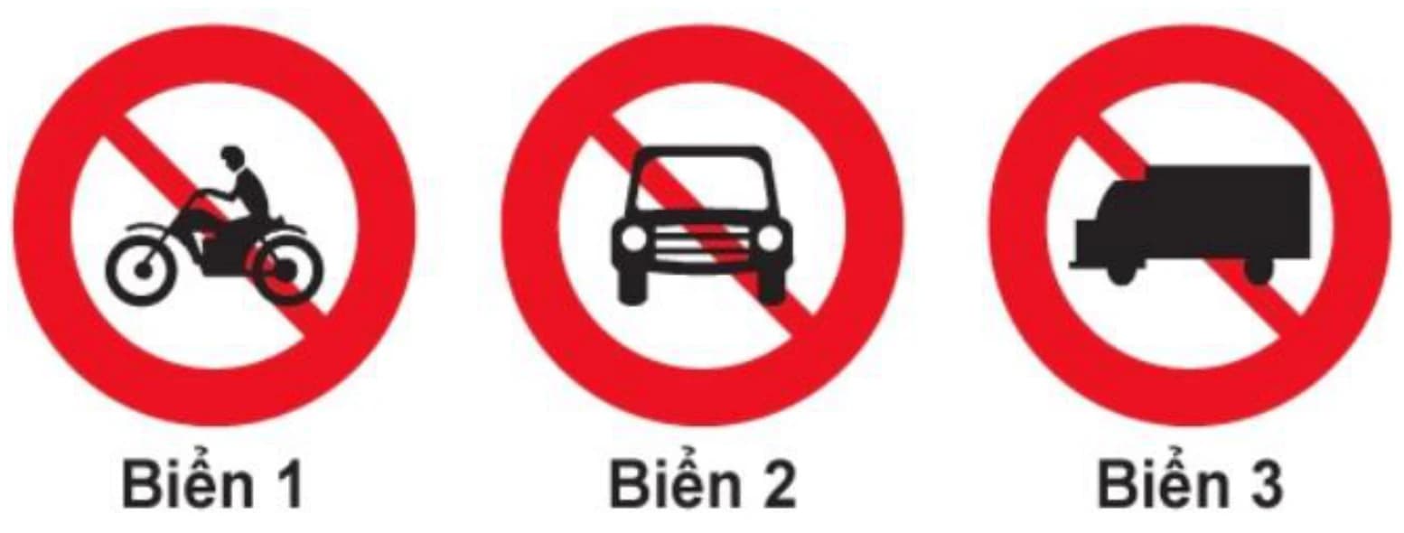 Hình câu 306: Biển nào báo hiệu cấm xe mô tô hai bánh đi vào?