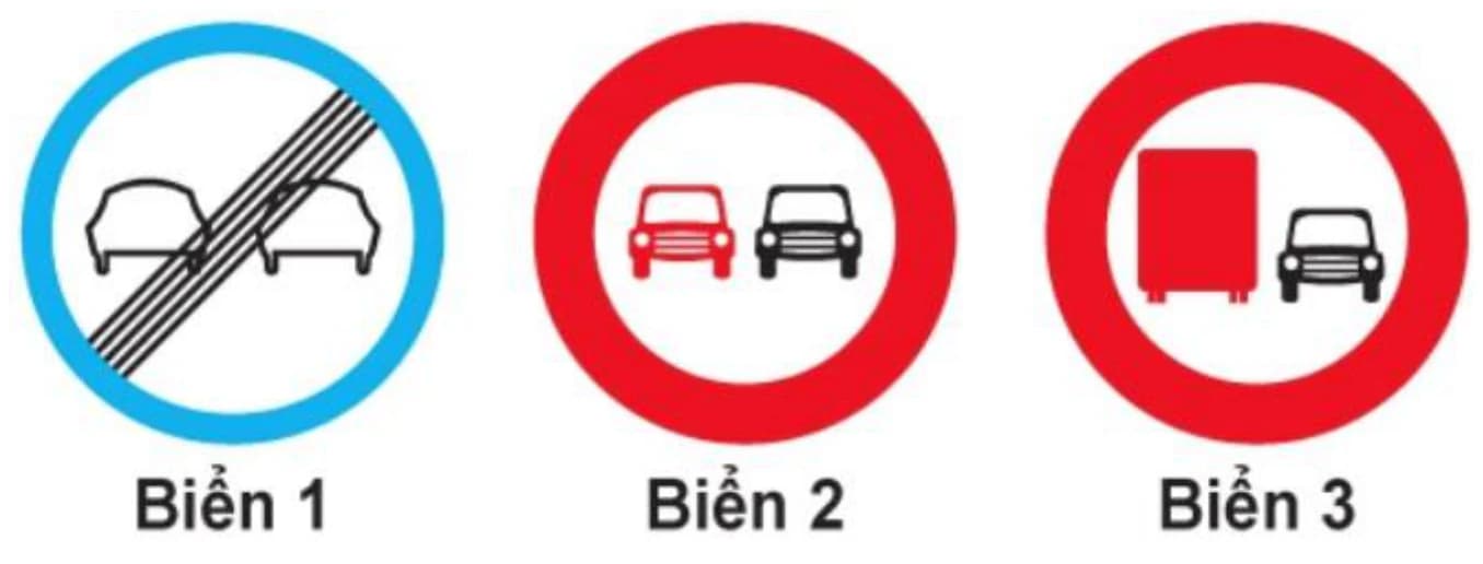Hình câu 310: Biển nào cấm xe ô tô tải vượt?