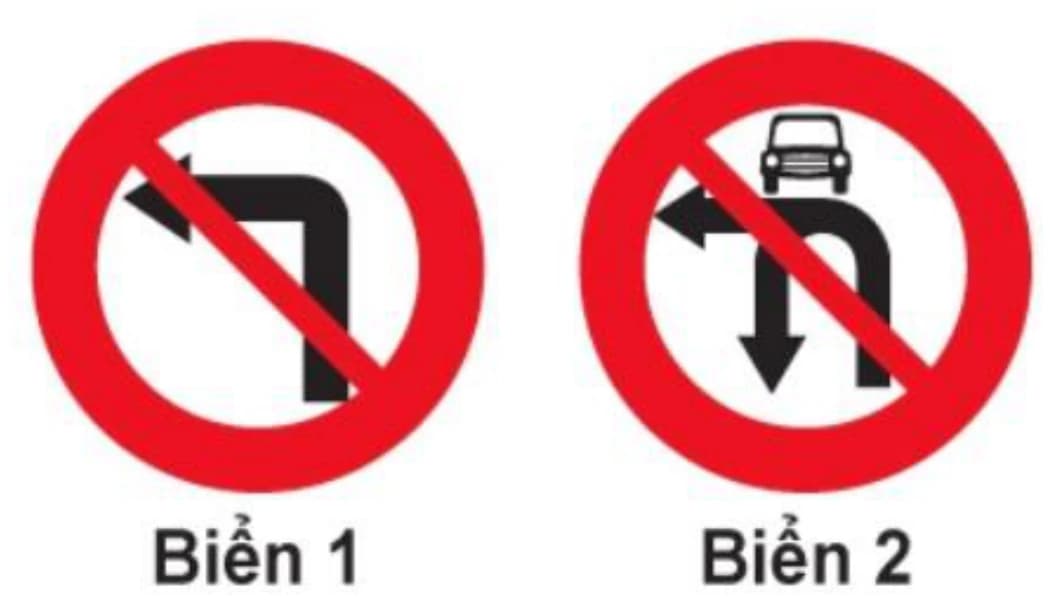 Hình câu 316: Biển nào cấm xe ô tô rẽ trái?