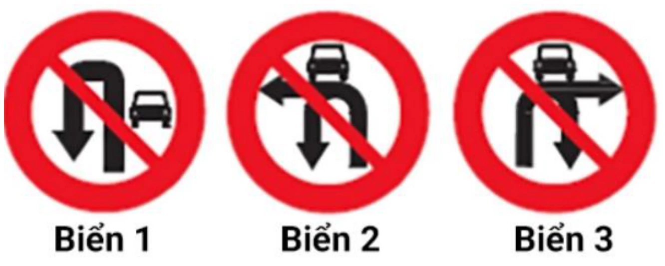 Hình câu 319: Biển nào dưới đây chỉ cấm xe ô tô quay đầu?