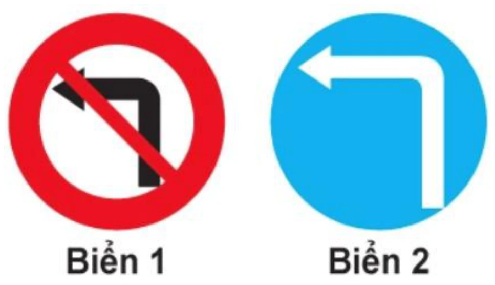 Hình câu 324: Biển nào xe được phép quay đầu nhưng không được rẽ trái?